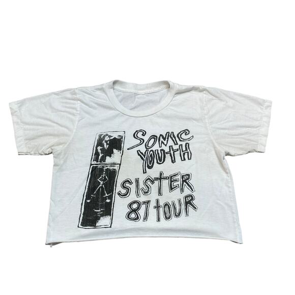 Sonic Youth Sister 87 Tour Reprint Crop Top Single Stitch Size Small - Picture 1 of 10
